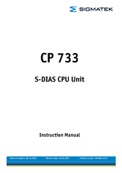SIGMATEK CP 733 Instruction Manual