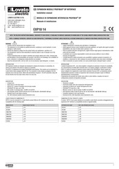 LOVATO ELECTRIC EXP10 14 Installation Manual
