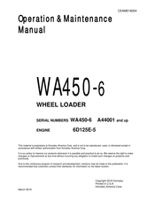 Komatsu A44001 Operation & Maintenance Manual