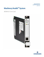 Emerson Machinery Health A6500-CC Com Card Operating Manual