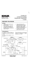 Kohler Chablis K-2081 Installation Instructions Manual