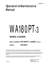 Komatsu A85001 Operation & Maintenance Manual
