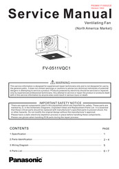 Panasonic FV-0511VQC1 Service Manual