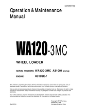 Komatsu A31001 Operation & Maintenance Manual