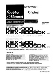 Pioneer KEX-500SDK Service Manual