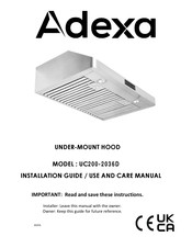 Adexa UC200-2036D Installation Manual / Use And Care Manual