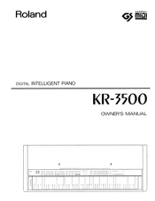 Roland KR-3500 Owner's Manual