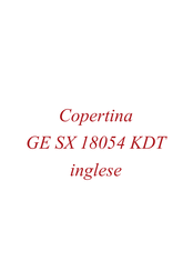 Mosa GE SX 18054 KDT Manual