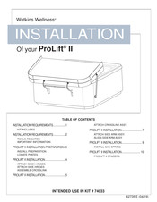 Watkins Wellness ProLift II Installation Manual