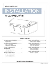Watkins Wellness ProLift III Installation Manual