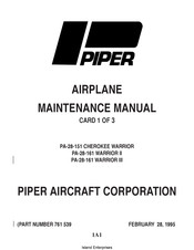 Piper WARRIOR II PA-28-161 1995 Maintenance Manual