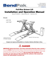 BendPak SP-7XEF Installation And Operation Manual