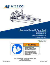 Hillco WTR410 Operator's Manual / Parts Book