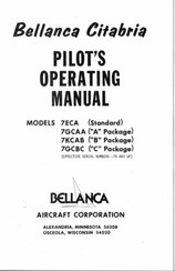 Bellanca CITABRIA 7GCAA Pilots Operating Manual