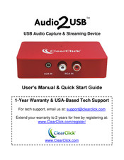ClearClick Audio2USB Users Manual & Quick Start Manual