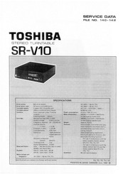 Toshiba SR-V10 Service Data