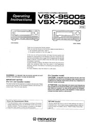Pioneer VSX-7500S Operating Instructions Manual