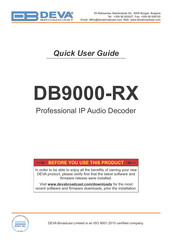 DEVA Broadcast DB9000-RX Quick User Manual
