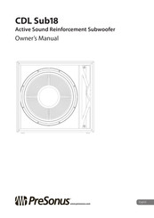PRESONUS CDL Sub18 Owner's Manual