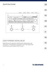 TC Electronic 2290 P DYNAMIC DIGITAL DELAY Quick Start Manual