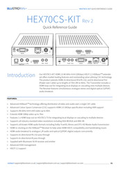 Bluestream HEX70CS-KIT Quick Reference Manual