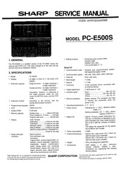 Sharp PC-E500S Service Manual