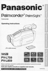 Panasonic Palmcorder Palmsight PV-L759 Operating Instructions Manual
