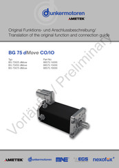 dunkermotoren AMETEK BG 75X50 dMove Translation Of The Original Function And Connection Manual