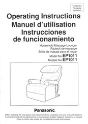 Panasonic EP1011 - MASSAGE LOUNGER Operating Instructions Manual
