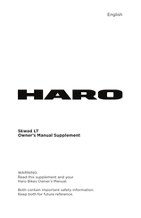 HARO Skwad LT Owner's Manual Supplement
