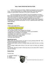 Robic 1000W Operating Instructions Manual