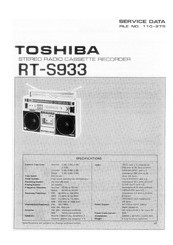 Toshiba RT-S933 Instruction Manual