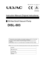 Ulvac DISL-503 Instruction Manual