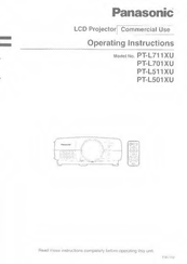 Panasonic PTL501XU - LCD VIDEO PROJ Operating Instructions Manual