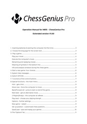 Millennium M815 ChessGenius Pro Operation Manual