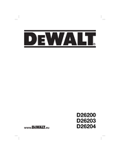 DeWalt D26203 Original Instructions Manual