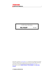 Toshiba 40LV655P Service Manual