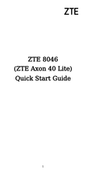 Zte Axon 40 Lite Quick Start Manual