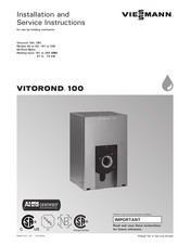 Viessmann VITOROND 100 VR1 40 Installation And Service Instructions Manual