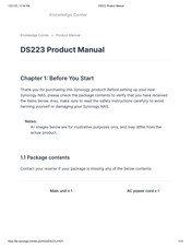 Synology DS223 Product Manual