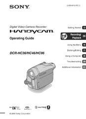 SON HANDYCAM DCR-HC36 Operating Manual