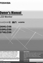 Toshiba 26HLC56 Owner's Manual