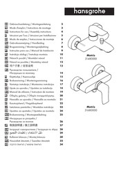 Hans Grohe Metris 31480 Series Instructions For Use/Assembly Instructions