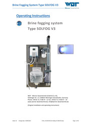 WDT SOLFOG V3 Operating Instructions Manual