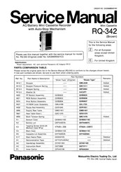 Panasonic RQ-342 Service Manual