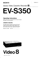 Sony EV-S350 Operating Instructions Manual