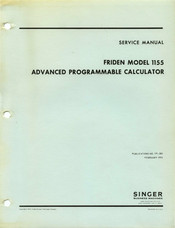 Singer Friden 1155 Service Manual