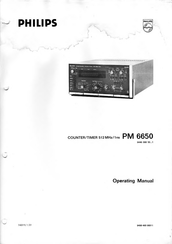 Philips PM 6650 Operating Manual