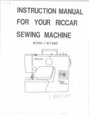 Riccar R1100 Instruction Manual