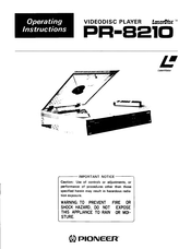 Pioneer PR-8210 Operating Instructions Manual
